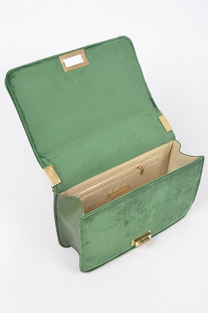 Quilted Velvet Statement Shoulder Bag - Blu Lotus Boutique