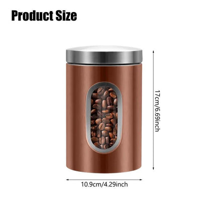 QYQRQF Canisters Sets for The Kitchen 3pcs Sugar Flour Coffee Storage Jars Stainless Steel Food Container Organizer for Kitchen - Blu Lotus Boutique