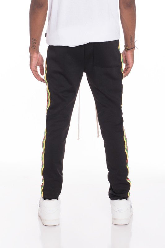 RASTA TAPED TRACK PANTS - Blu Lotus Boutique