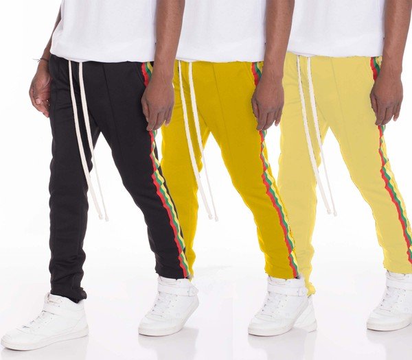 RASTA TAPED TRACK PANTS - Blu Lotus Boutique