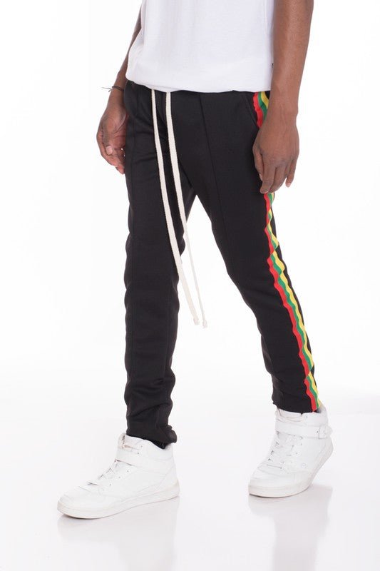 RASTA TAPED TRACK PANTS - Blu Lotus Boutique
