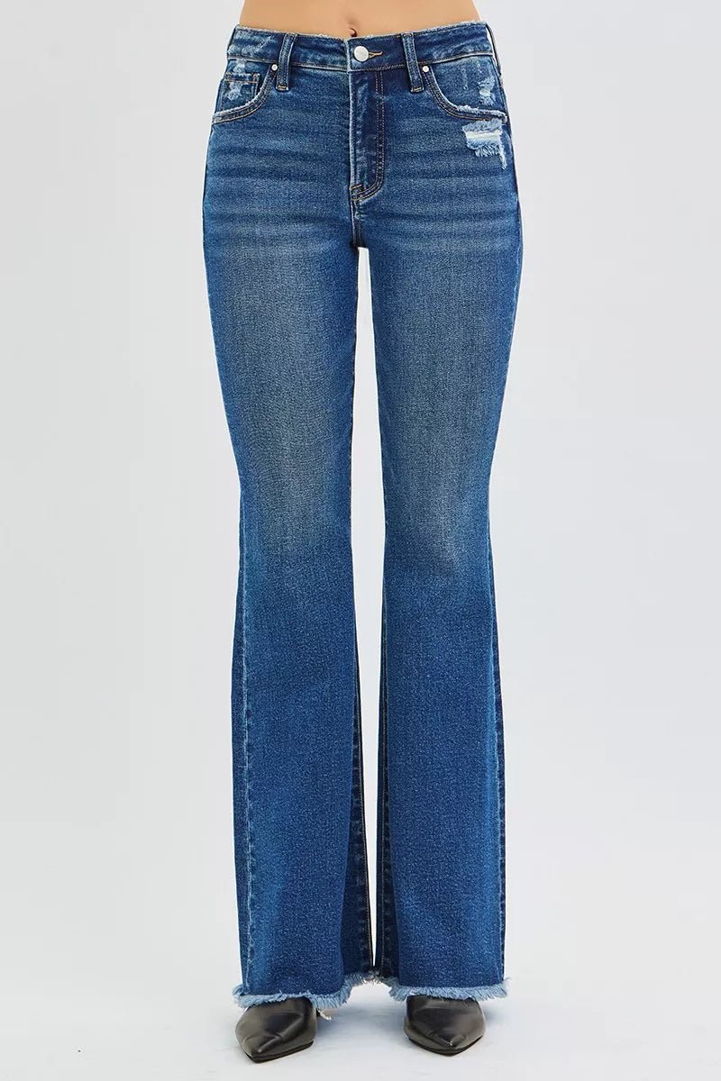 RISEN High Rise Flare Jeans - Blu Lotus Boutique