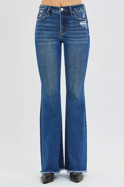 RISEN High Rise Flare Jeans - Blu Lotus Boutique