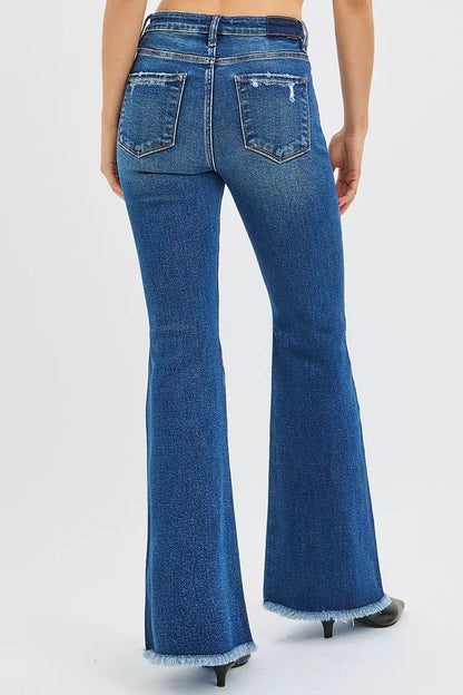 RISEN High Rise Flare Jeans - Blu Lotus Boutique
