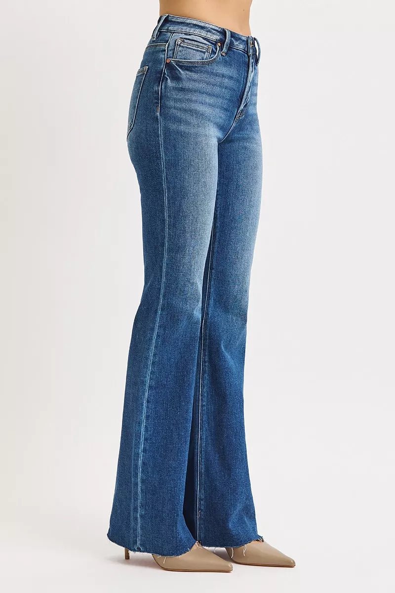 RISEN High Rise Flare Jeans - Blu Lotus Boutique