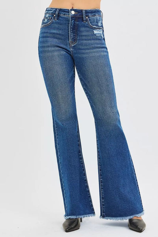RISEN High Rise Flare Jeans - Blu Lotus Boutique