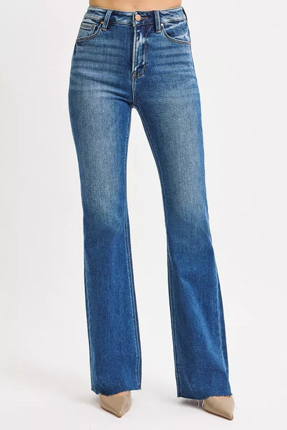 RISEN High Rise Flare Jeans - Blu Lotus Boutique
