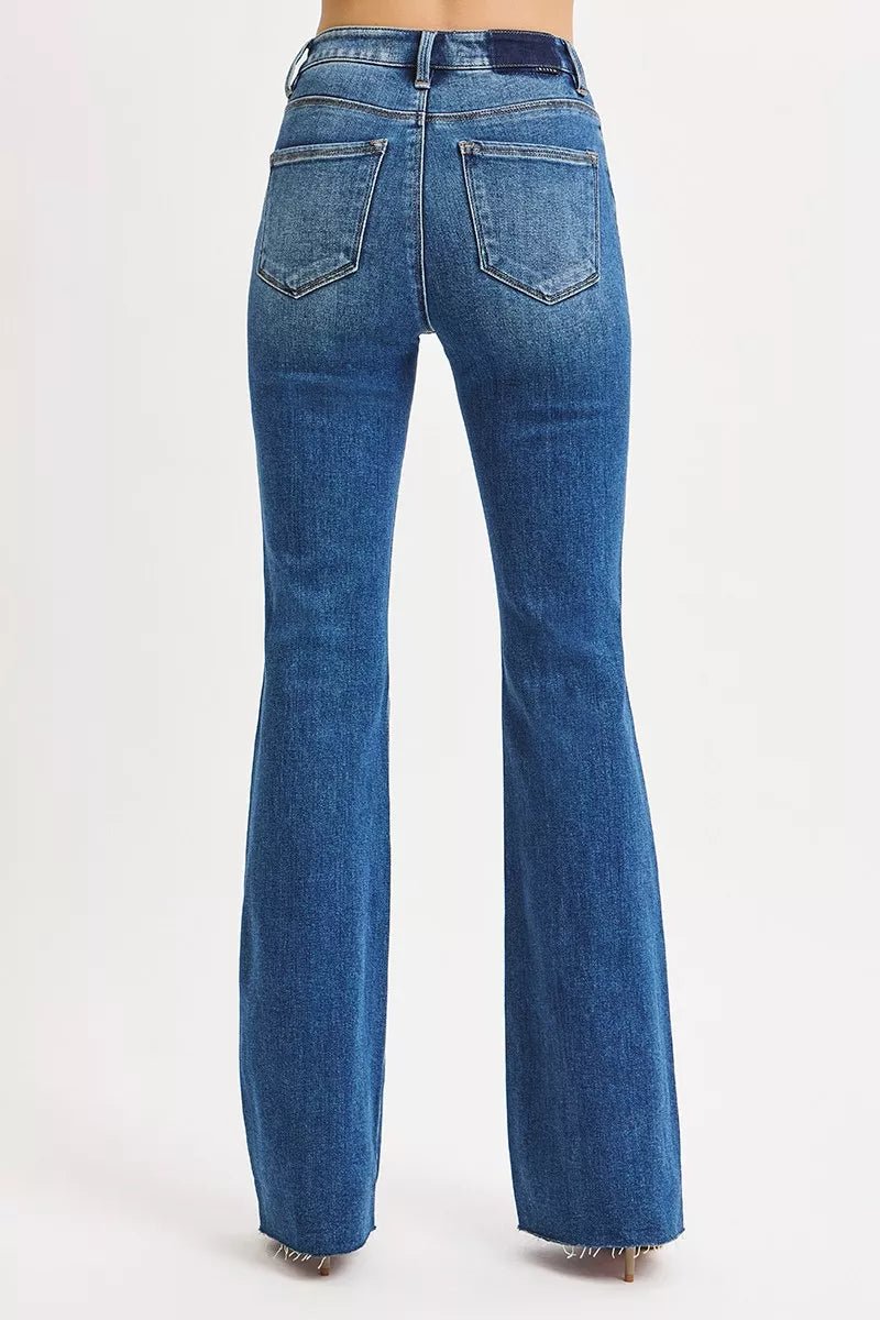 RISEN High Rise Flare Jeans - Blu Lotus Boutique