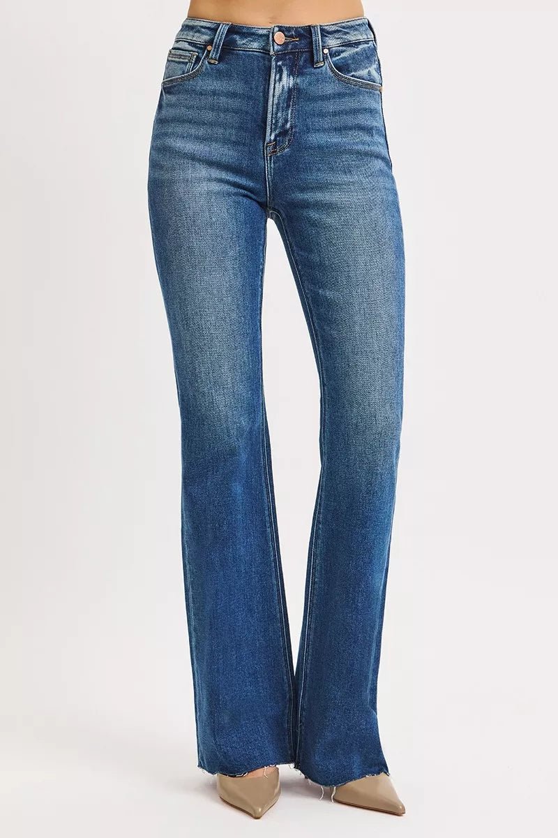 RISEN High Rise Flare Jeans - Blu Lotus Boutique