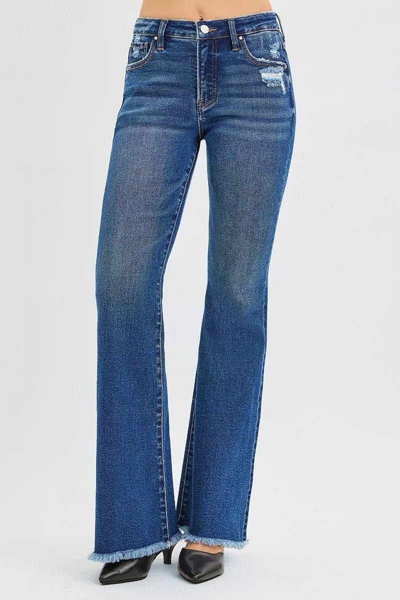 RISEN High Rise Flare Jeans - Blu Lotus Boutique
