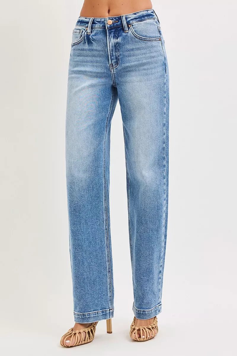 RISEN High Rise Wide Baggy Jeans - Blu Lotus Boutique