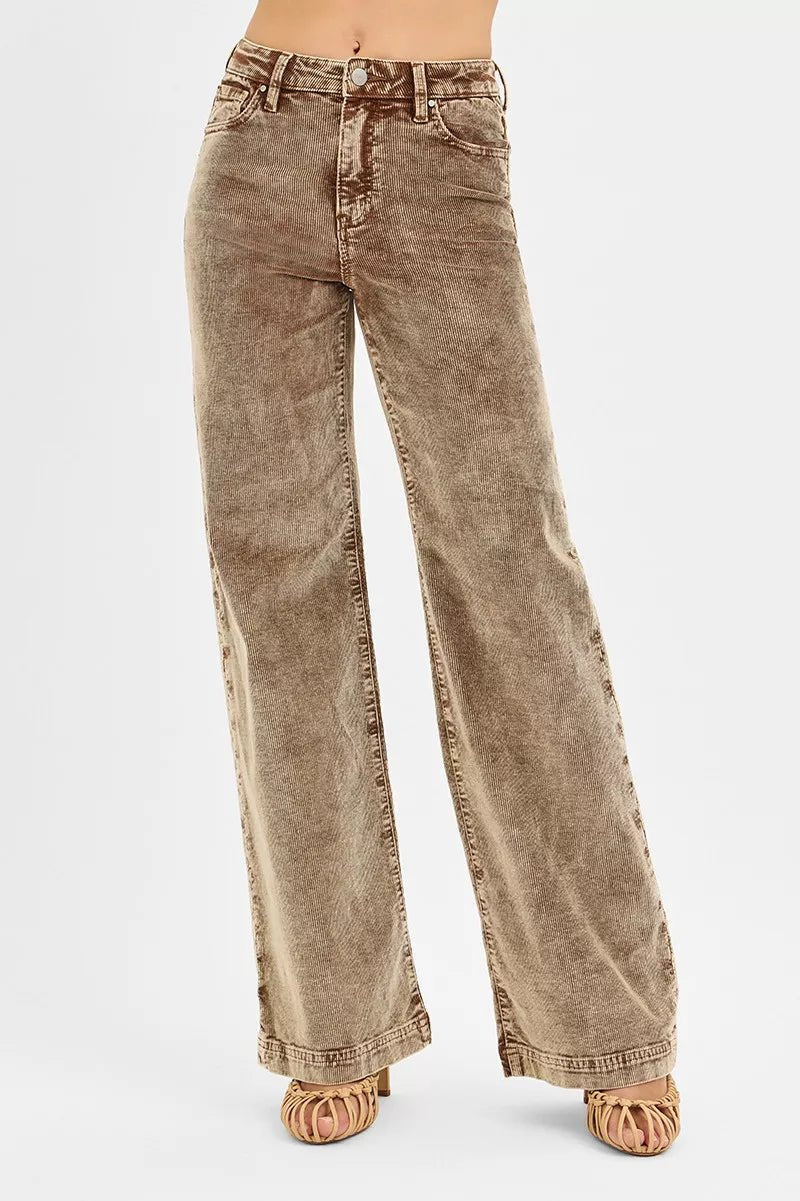 RISEN High Rise Wide Leg Corduroy Jeans - Blu Lotus Boutique