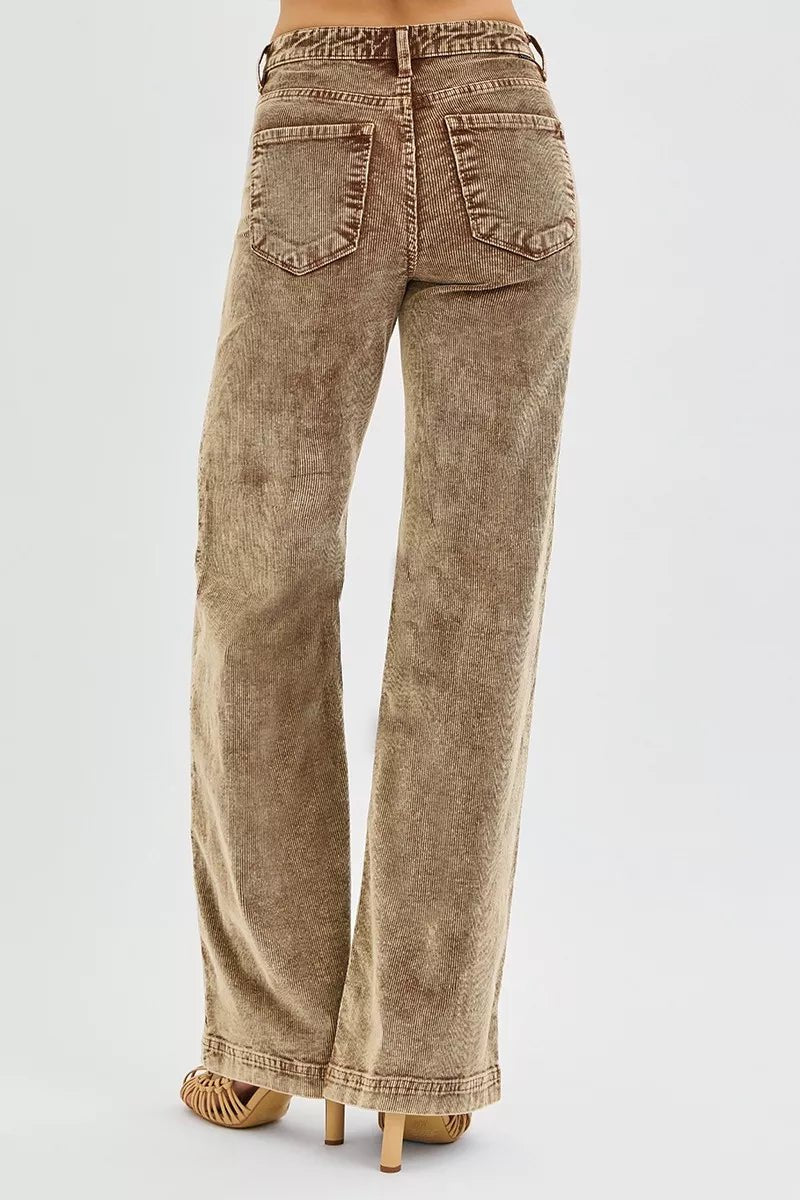 RISEN High Rise Wide Leg Corduroy Jeans - Blu Lotus Boutique