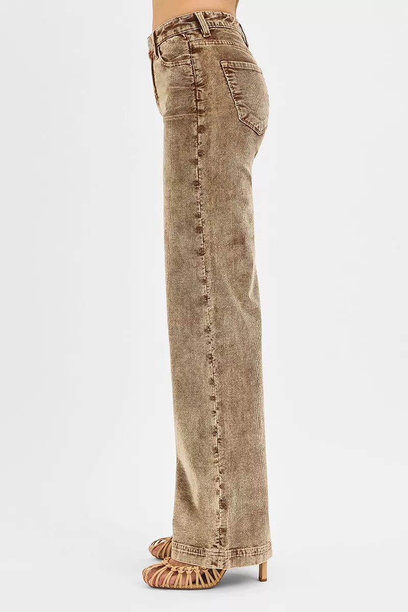 RISEN High Rise Wide Leg Corduroy Jeans - Blu Lotus Boutique