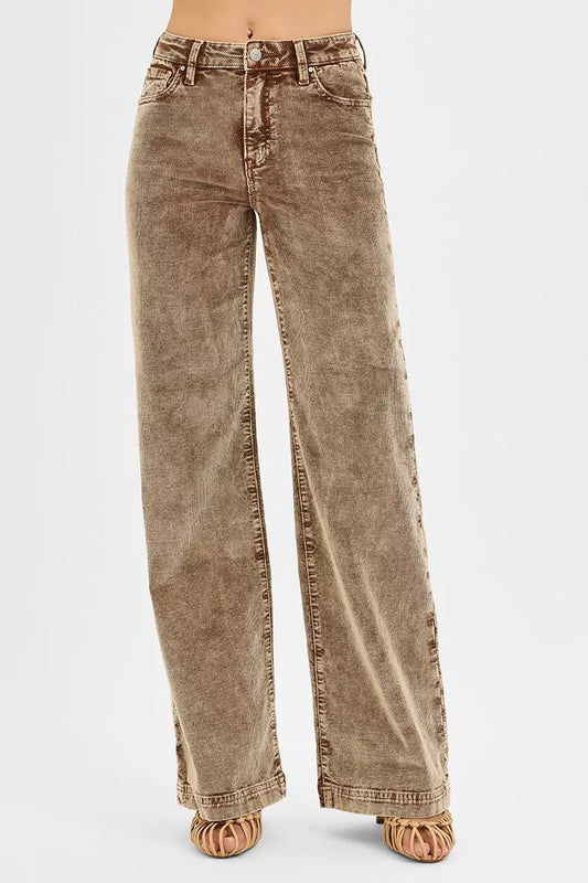 RISEN High Rise Wide Leg Corduroy Jeans - Blu Lotus Boutique