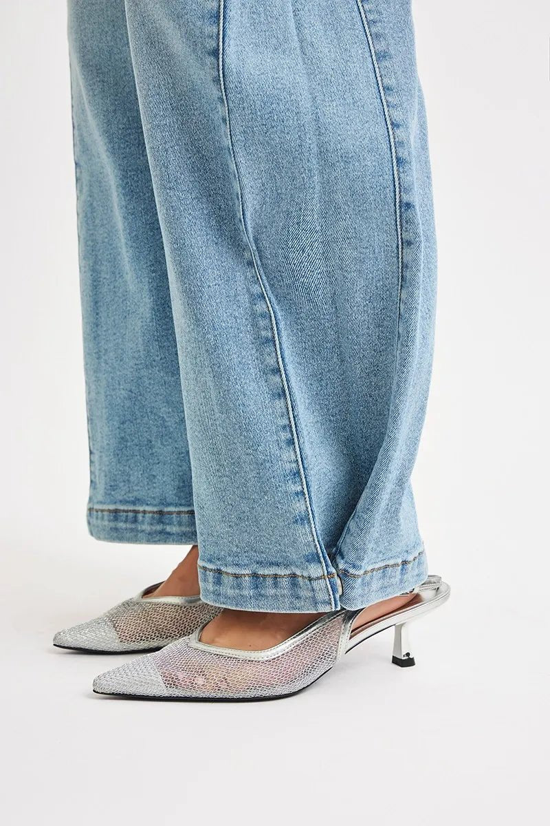 RISEN Mid Rise Wide Barrel Transferable Leg Snap Jeans - Blu Lotus Boutique