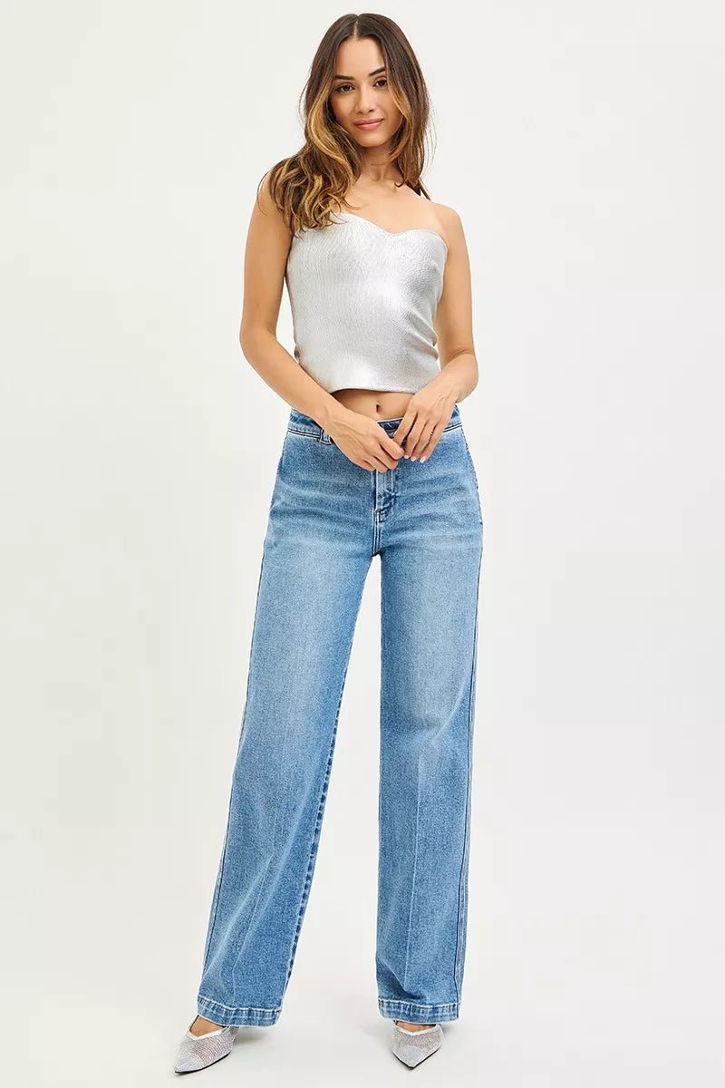RISEN Slouchy Straight Jeans - Blu Lotus Boutique