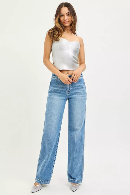 RISEN Slouchy Straight Jeans - Blu Lotus Boutique