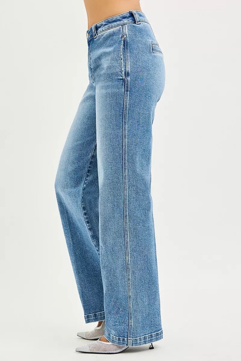 RISEN Slouchy Straight Jeans - Blu Lotus Boutique