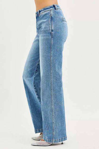 RISEN Slouchy Straight Jeans - Blu Lotus Boutique