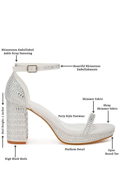 Ronan Rhinestones Embellished Block Sandals - Blu Lotus Boutique