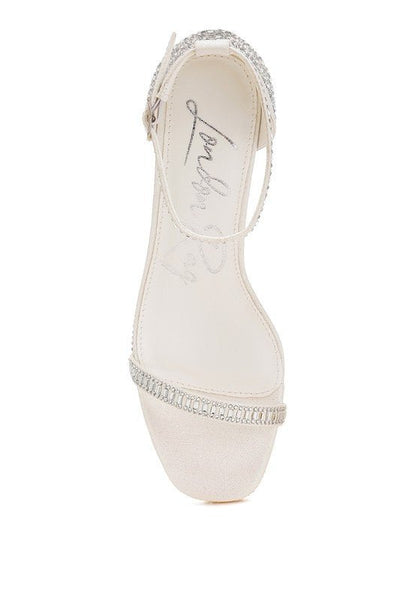 Ronan Rhinestones Embellished Block Sandals - Blu Lotus Boutique
