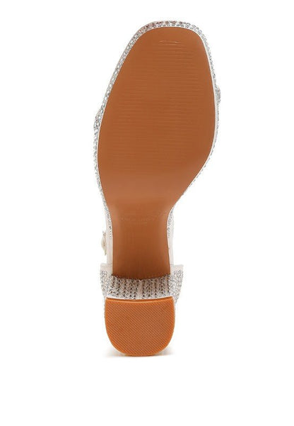 Ronan Rhinestones Embellished Block Sandals - Blu Lotus Boutique
