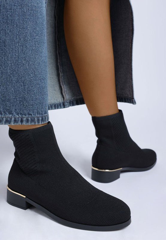 Rosamund Knitted Sock Boots - Blu Lotus Boutique