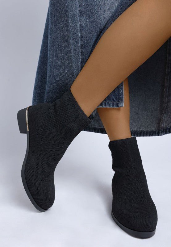 Rosamund Knitted Sock Boots - Blu Lotus Boutique