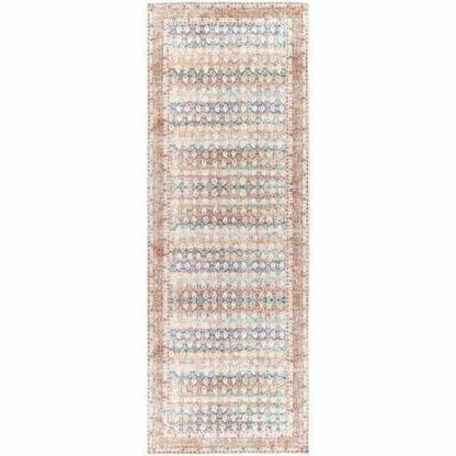Rust Maligaya Distressed Washable Area Rug - Blu Lotus Boutique