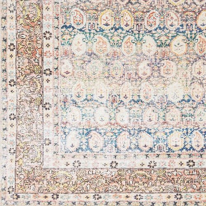 Rust Maligaya Distressed Washable Area Rug - Blu Lotus Boutique