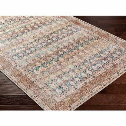 Rust Maligaya Distressed Washable Area Rug - Blu Lotus Boutique
