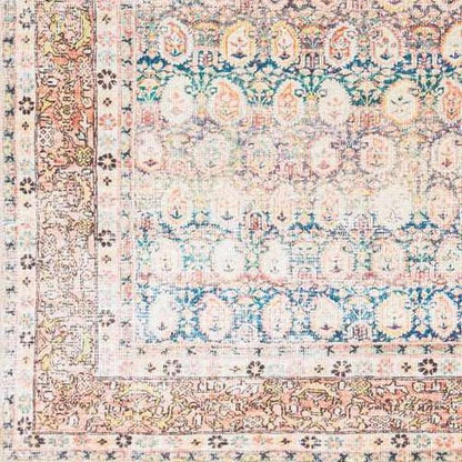 Rust Maligaya Distressed Washable Area Rug - Blu Lotus Boutique