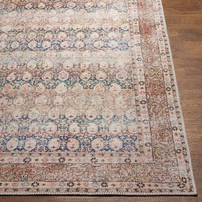 Rust Maligaya Distressed Washable Area Rug - Blu Lotus Boutique