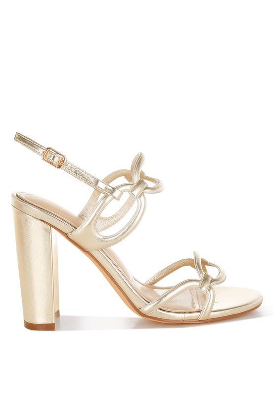 Ryzah Metallic Cut Out Chain Sandals - Blu Lotus Boutique