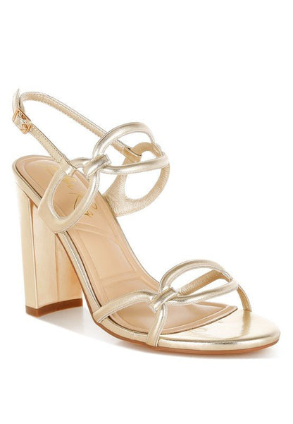 Ryzah Metallic Cut Out Chain Sandals - Blu Lotus Boutique