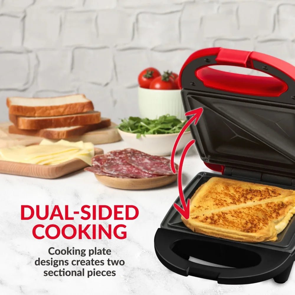Sandwich Maker Grill, 520 watts, Red - Blu Lotus Boutique