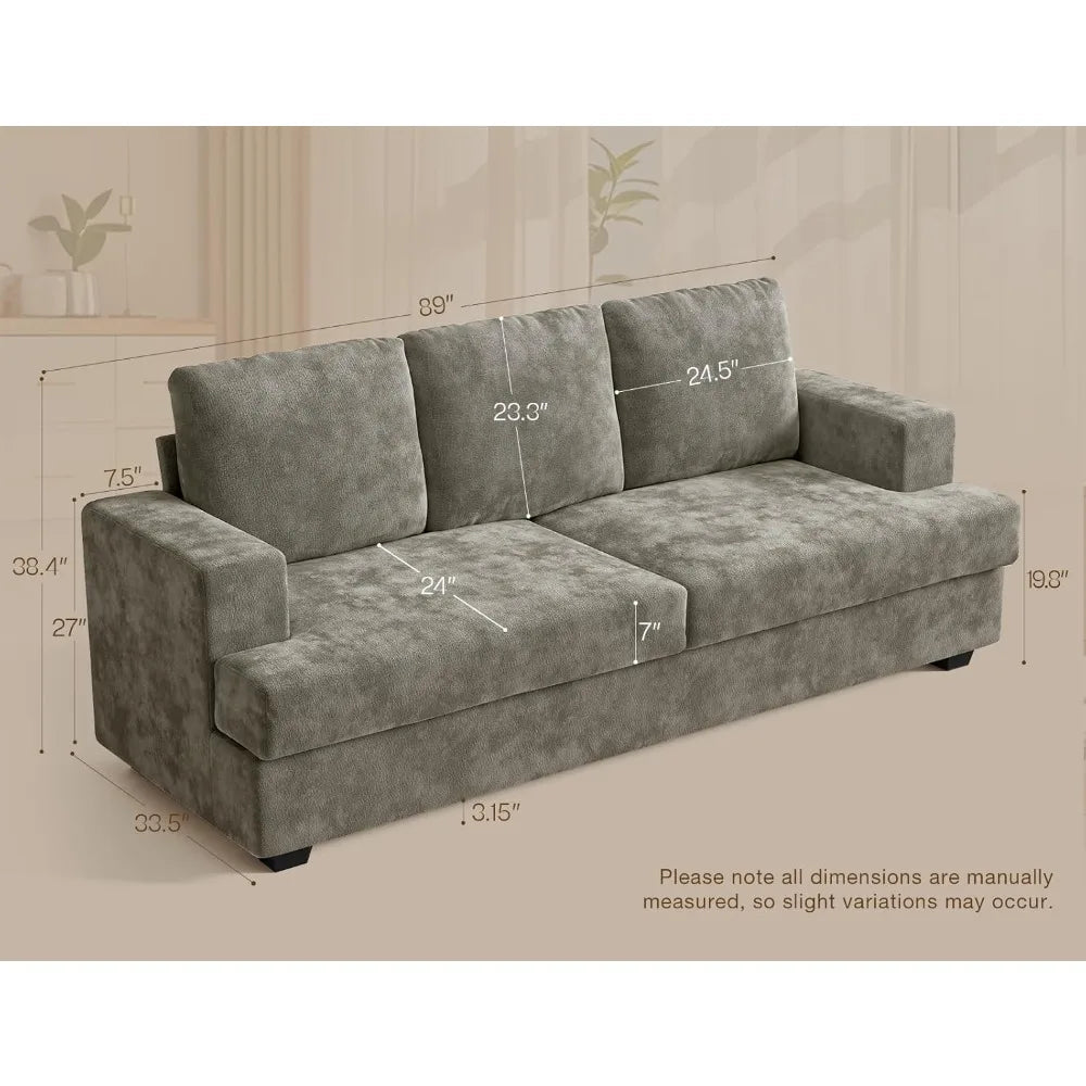 Seater Couches for Living Room Sofas Comfy Sectional Couch with 24" Deep Seat Loveseat Sofa for Small Apartment - Blu Lotus Boutique