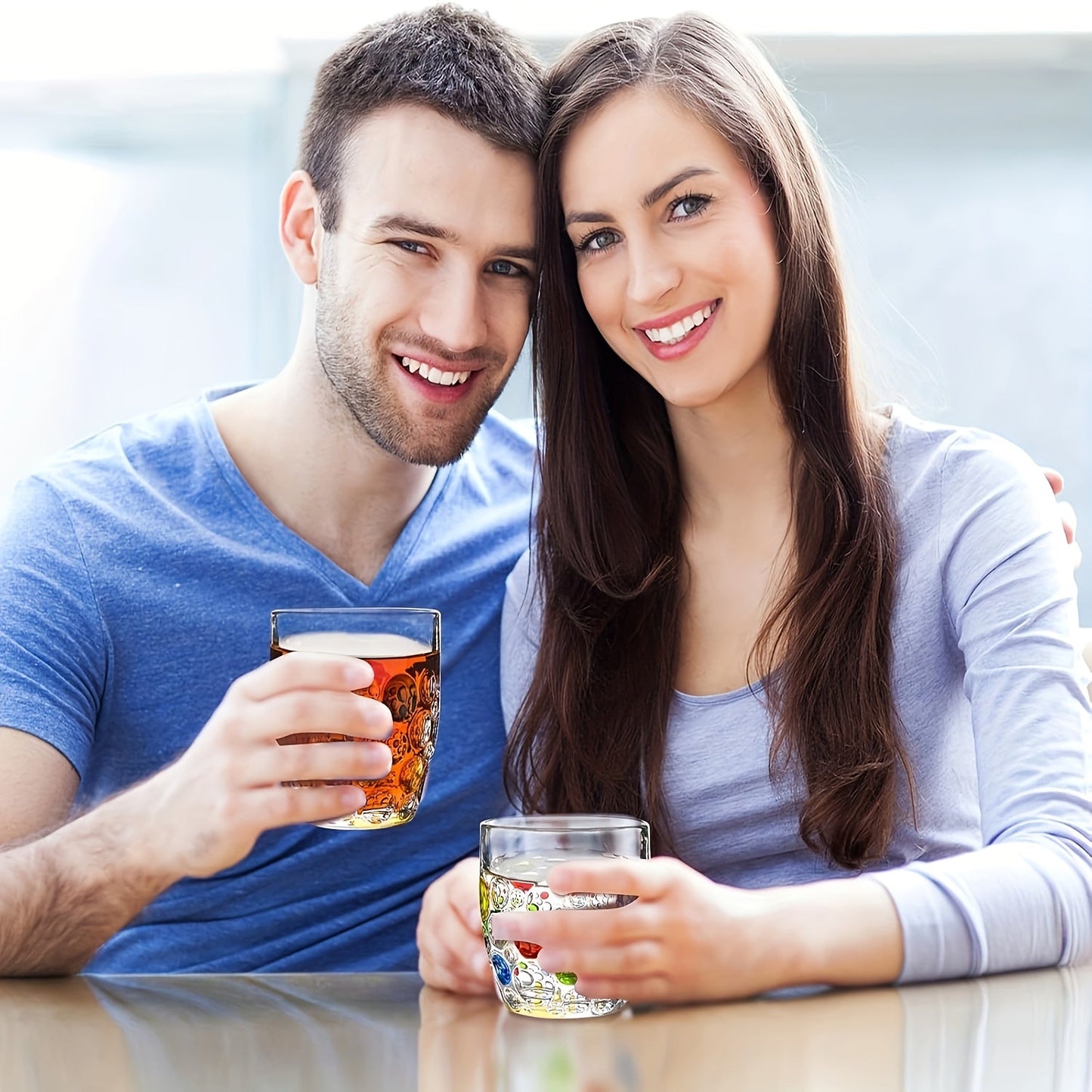 Set of 4 Bubbly Colorful Stemless Glasses - Blu Lotus Boutique