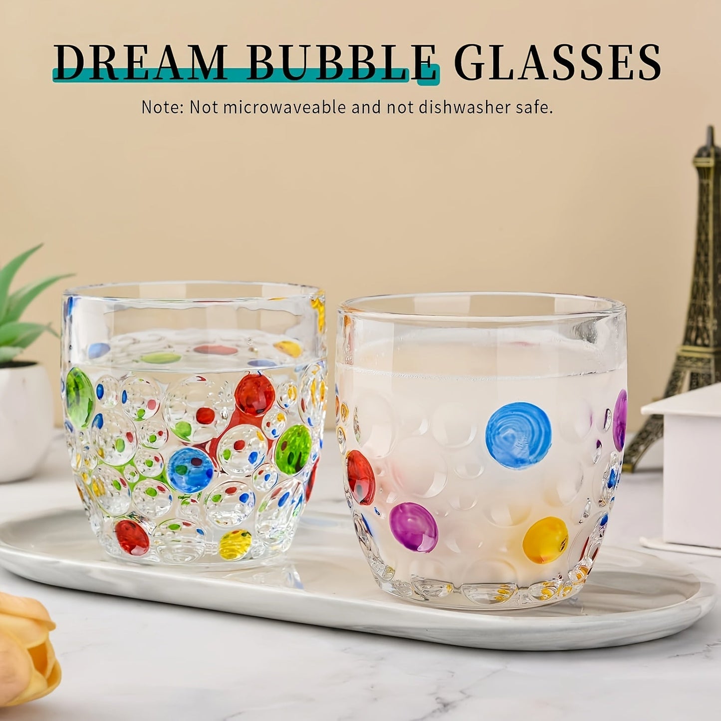 Set of 4 Bubbly Colorful Stemless Glasses - Blu Lotus Boutique