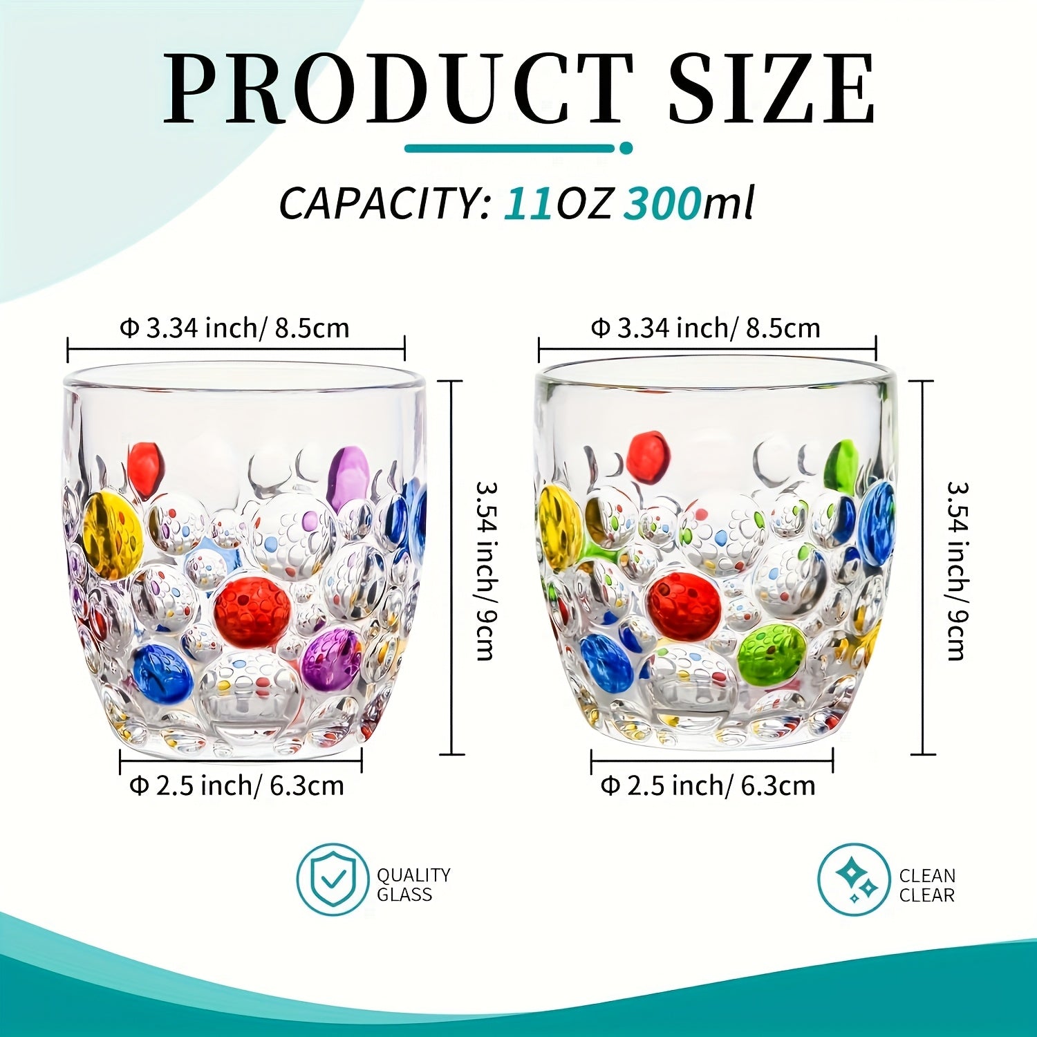 Set of 4 Bubbly Colorful Stemless Glasses - Blu Lotus Boutique