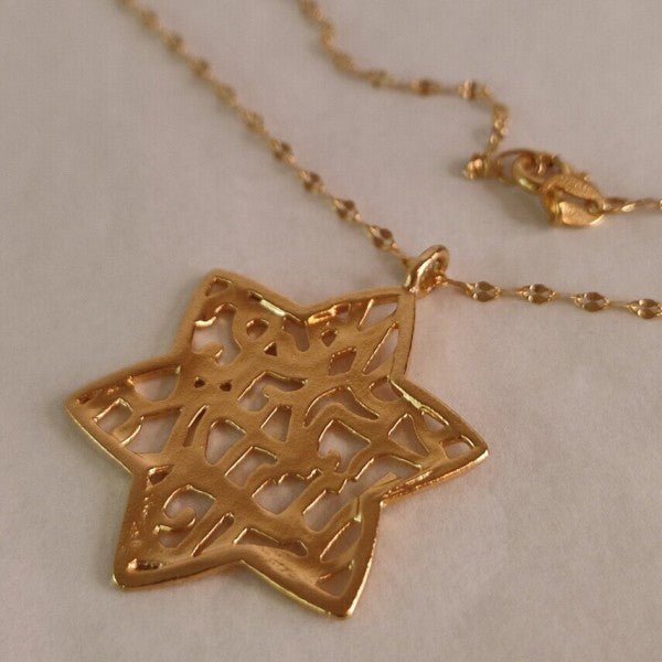 Shema Israel Star of David 18K Gold Plated Pendant - Blu Lotus Boutique