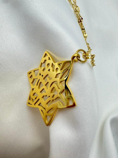 Shema Israel Star of David 18K Gold Plated Pendant - Blu Lotus Boutique