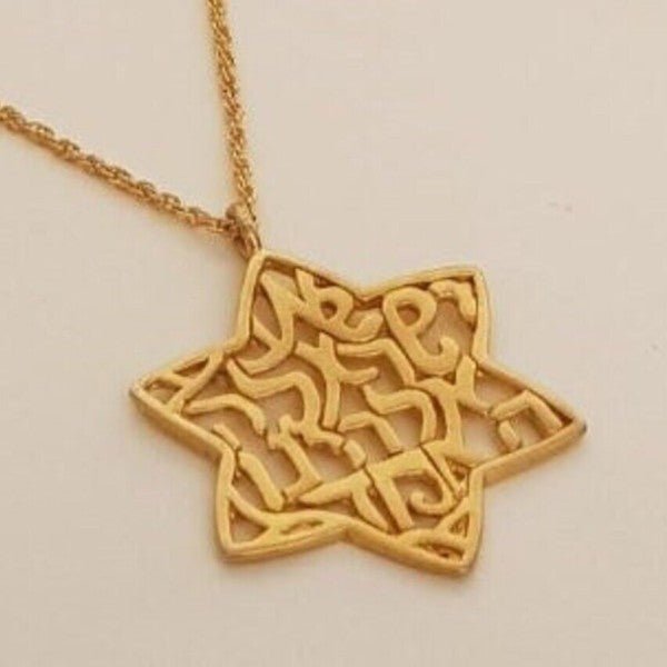 Shema Israel Star of David 18K Gold Plated Pendant - Blu Lotus Boutique