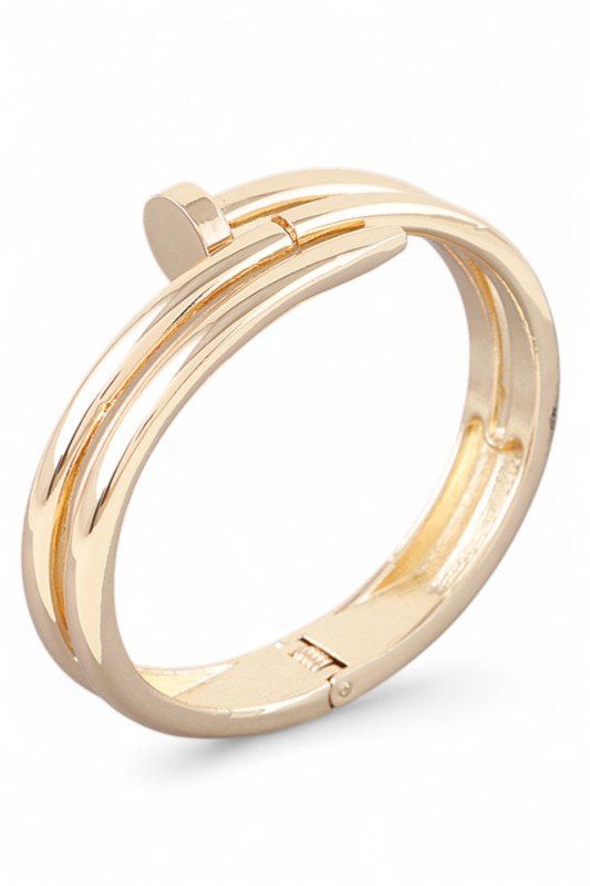 Shiny Nail Iconic Hinged Bangle - Blu Lotus Boutique