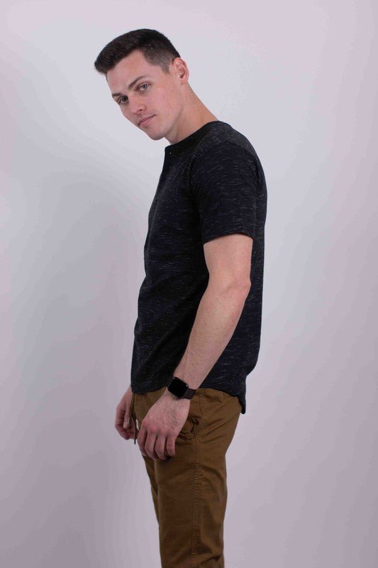 Short Sleeves Henley T-shirt - Blu Lotus Boutique