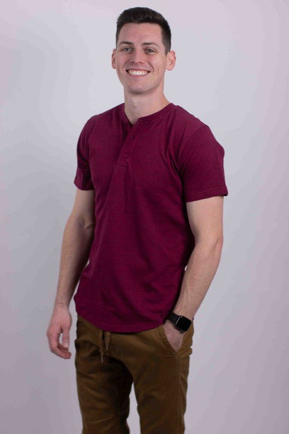 Short Sleeves Henley T-shirt - Blu Lotus Boutique