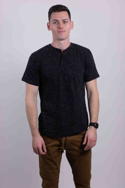 Short Sleeves Henley T-shirt - Blu Lotus Boutique
