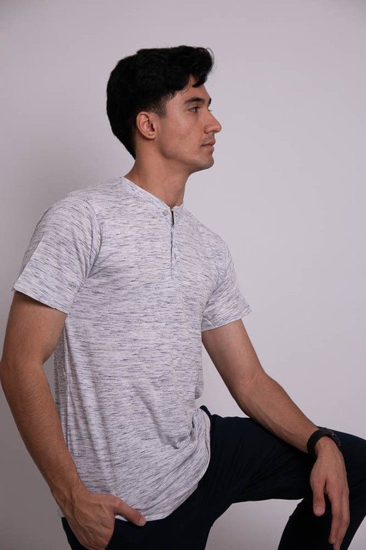 Short Sleeves Henley T-shirt - Blu Lotus Boutique