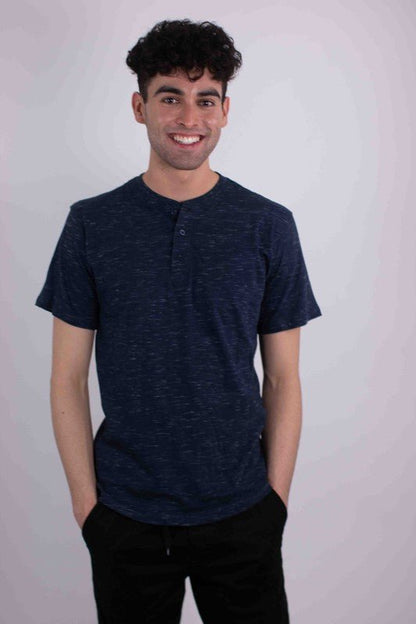 Short Sleeves Henley T-shirt - Blu Lotus Boutique